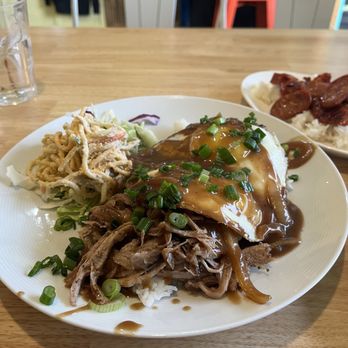 Shaka Shack - Half kalua pork loco moco and half syds loco moco. - Hawaiian Near Me - Alameda, California Shaka Shack - Half kalua pork loco moco and half syds loco moco. - Hawaiian Near Me - Alameda, California