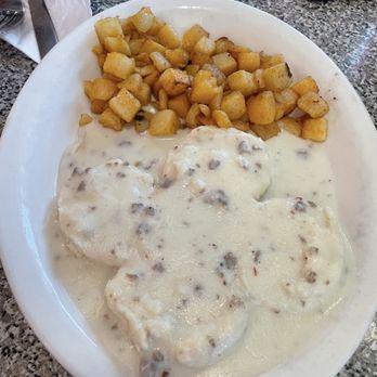 Tito's Diner - Biscuit and Sausage Gravy with Home Fries - American Near Me - Fredericksburg, Virginia Tito's Diner - Biscuit and Sausage Gravy with Home Fries - American Near Me - Fredericksburg, Virginia