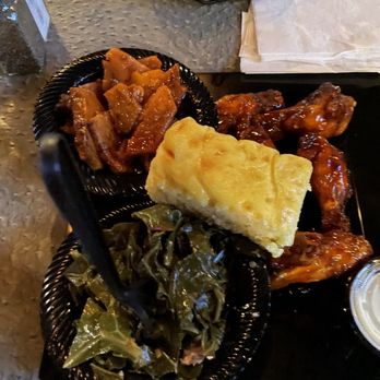 Julz - Mango habanero wings with GREENS cornbread and yams - Soul Food Near Me - Philadelphia, Pennsylvania Julz - Mango habanero wings with GREENS cornbread and yams - Soul Food Near Me - Philadelphia, Pennsylvania