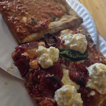 Austin Street Pizza - Vodka slice and pepperoni, ricotta, and hot honey slice - Pizza Near Me - Forest Hills, New York Austin Street Pizza - Vodka slice and pepperoni, ricotta, and hot honey slice - Pizza Near Me - Forest Hills, New York