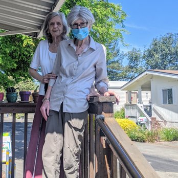 Bay Grab Bar - Just home from the hospital able to enjoy the outdoors. Modular anodized aluminum handrail installation in Sebastopol modular home. - Decks & Railing Near Me