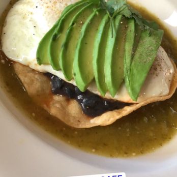 The Peach Cafe - Huevos Rancheros with no cheese or meat. - New American Near Me - Monrovia, California