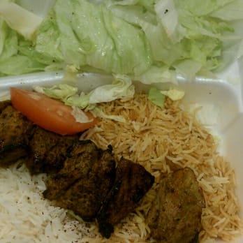 Reston Kabob - Beef kabob to go. "Salad" is just cut lettuce and a tomato, but beef, rice, and bread are good. - Afghan Near Me - Reston, Virginia Reston Kabob - Beef kabob to go. "Salad" is just cut lettuce and a tomato, but beef, rice, and bread are good. - Afghan Near Me - Reston, Virginia