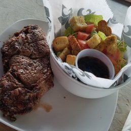 16oz ribeye and salad 16oz ribeye and salad