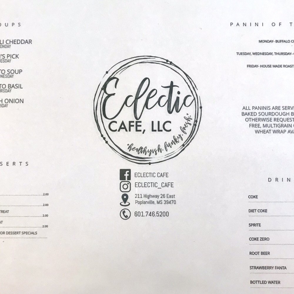 Eclectic Cafe - Front page menu - Cafes Near Me - Poplarville, Mississippi Eclectic Cafe - Front page menu - Cafes Near Me - Poplarville, Mississippi