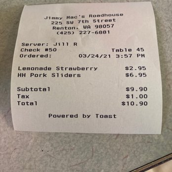 Jimmy Mac's Roadhouse - Prices. - American Near Me - Renton, Washington Jimmy Mac's Roadhouse - Prices. - American Near Me - Renton, Washington