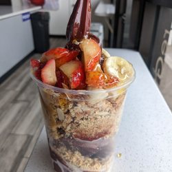 Berry Divine Acai Bowls - Sedona bowl with peanut butter and coconut flakes.