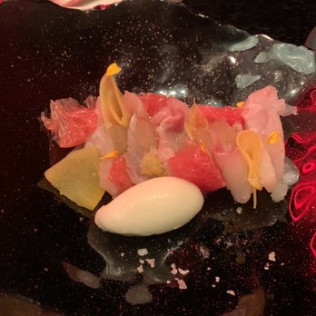 MAD - Branzino with mango, grapefruit with lemon sorbet - Spanish Near Me - Houston, Texas