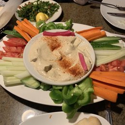 Giant plate of hommus and veggies Giant plate of hommus and veggies