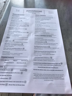 Menu photo 4 Persimmons Waterfront Restaurant New Bern, NC