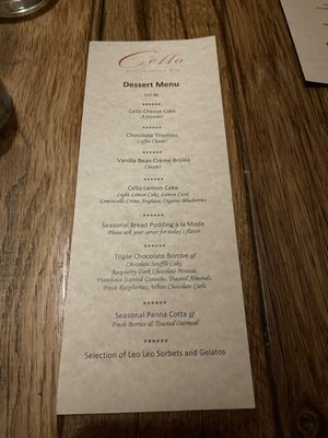 Menu photo 5 Cello Ristorante & Bar Paso Robles, CA Menu photo 5 Cello Ristorante & Bar Paso Robles, CA