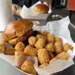 The Oney Frosty In Town - Western BBQ burger with tots