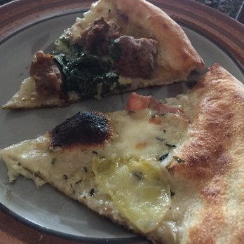 Rosso Pizzeria - Rosso pizza!  Yum!  The one closet is a potato pizza - Pizza Near Me - Edmonton, Alberta