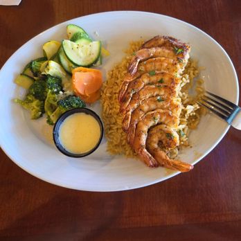Fish Tales - Grilled shrimp with rice pilaf actually it's pretty good.. - Seafood Near Me - Galveston, Texas Fish Tales - Grilled shrimp with rice pilaf actually it's pretty good.. - Seafood Near Me - Galveston, Texas
