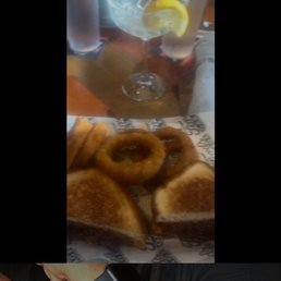 Beef Brisket Sandwich with onion rings Beef Brisket Sandwich with onion rings