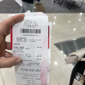 Macy's - Bought 1 more coco Chanel gifts set got $30 off and $40 gift cards - Department Stores Near Me - Costa Mesa, California