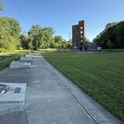 Walkway with plaques
