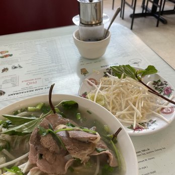 Pho Vietnam - Pho with eye-round steak, brisket and tripe. Coffee with condensed milk. - Vietnamese Near Me - Seattle, Washington