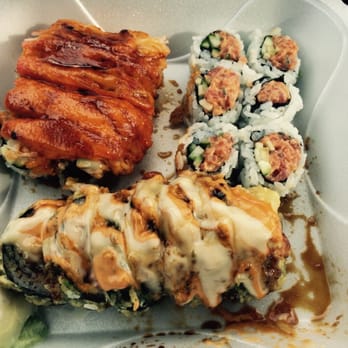 Wow Sushi - Bottom: yumyumroll (my favorite) Top right: spicy tuna Top left: dynamite roll - Sushi Bars Near Me - Troy, Michigan Wow Sushi - Bottom: yumyumroll (my favorite) Top right: spicy tuna Top left: dynamite roll - Sushi Bars Near Me - Troy, Michigan