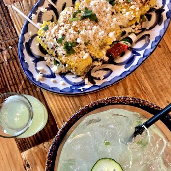 Ambriza - 3 Piece Street Corn, Cucumber and Serrano Pepper Margarita - Mexican Near Me - Houston, Texas Ambriza - 3 Piece Street Corn, Cucumber and Serrano Pepper Margarita - Mexican Near Me - Houston, Texas