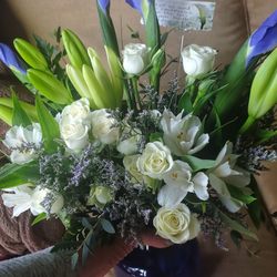 Cornerstone Flowers - Blue Horizon bouquet