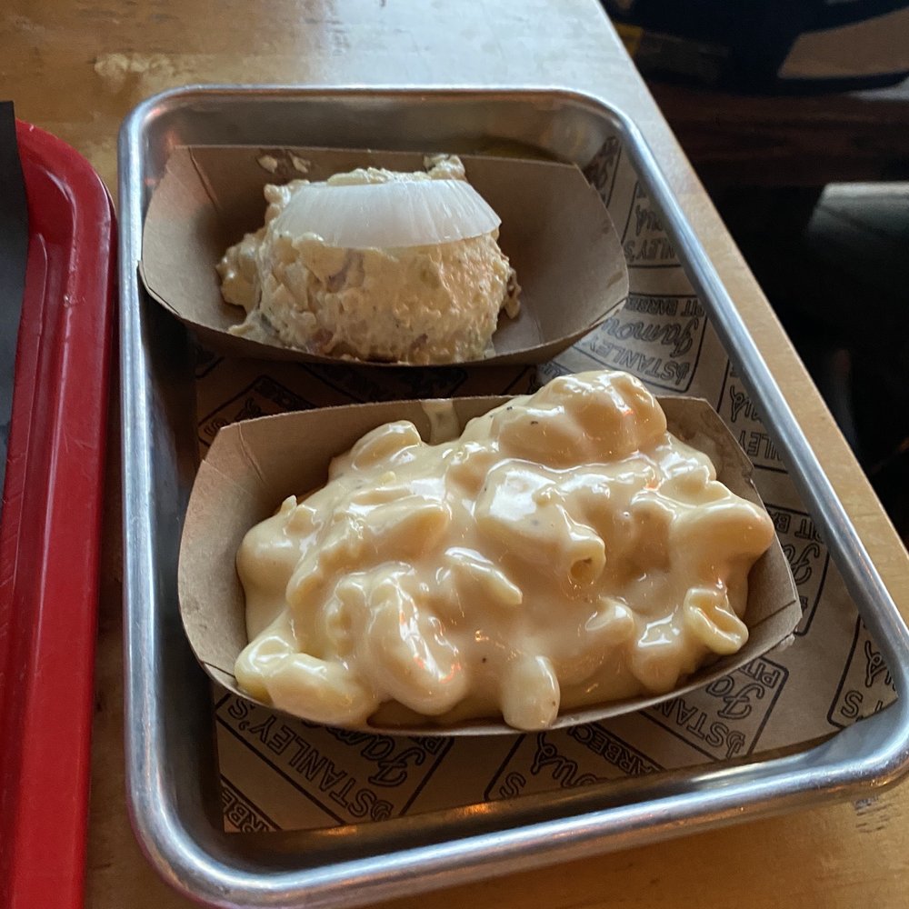 Stanley's Famous Pit Barbecue - Mac n cheese and potato salad - Barbeque Near Me - Tyler, Texas Stanley's Famous Pit Barbecue - Mac n cheese and potato salad - Barbeque Near Me - Tyler, Texas
