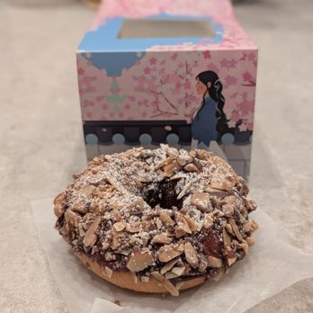 Mama Chai's - Toasted almond Hazelnut mochi donut - Desserts Near Me - Fullerton, California
