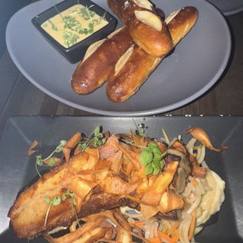 The Old Jailhouse - Pretzels/cheese and pork belly appetizers - New American Near Me - Sanford, Florida The Old Jailhouse - Pretzels/cheese and pork belly appetizers - New American Near Me - Sanford, Florida