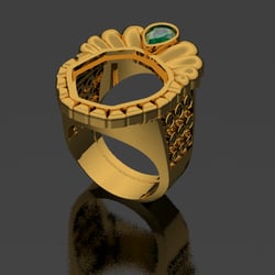 Kappy's Fine Jewelry - Custom handmade jewelry combined with CAD technology. This is a computer rendering of gold Cob Doubloon Circa 1556 Escudo coin
