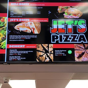Jet's Pizza - Menu inside store location. July 2021.  On 2nd Ave, between East 61-62 Streets - Pizza Near Me - New York, New York