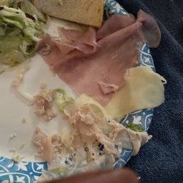 Almost meatless. Turkey's so thin, it's full or holes!