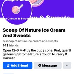 Scoop Of Nature Ice Cream And Sweets - The Facebook page.