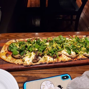 Pinstripes - Eggplant and goat cheese flatbread - Bowling Near Me - North Bethesda, Maryland