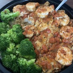Rice and Things - Baked Flounder & Shrimp Combo