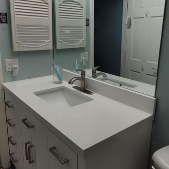 Global Home Improvement - New vanity installed in the master bathroom - General Contractors Near Me