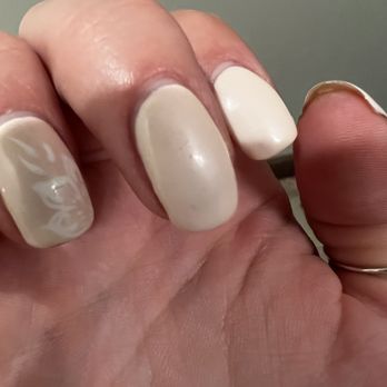 Crescent Nails - Great nail art. Bubbles in the polish and very uneven shape. - Nail Salons Near Me - Bend, Oregon