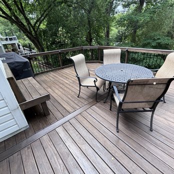Resolution Painting - Upper level deck after power washing and staining - Painters Near Me Resolution Painting - Upper level deck after power washing and staining - Painters Near Me