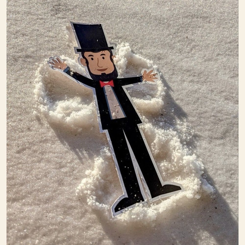 Lincoln in the snow. Lincoln in the snow.