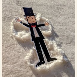 Lincoln in the snow. Lincoln in the snow.