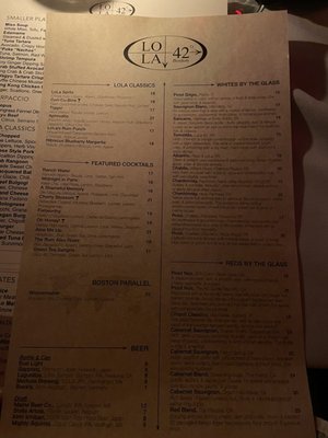 Menu photo 5 LoLa 42 Boston, MA
