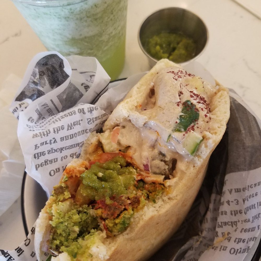 Jaffa - Inside look after a few bites. - Mediterranean Near Me - Miami, Florida