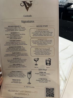 Menu photo 8 Velour Dallas, TX