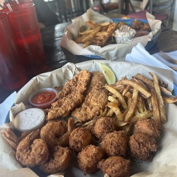 Marker 7 Coastal Grill - Grouper and Shrimp platter. - Seafood Near Me - Athens, Georgia Marker 7 Coastal Grill - Grouper and Shrimp platter. - Seafood Near Me - Athens, Georgia