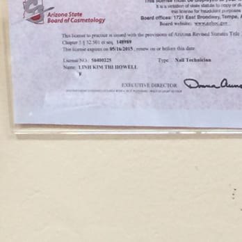 Luxe Nail - This is the lady who did a horrendous job's cosmetology license. - Nail Salons Near Me - Tucson, Arizona Luxe Nail - This is the lady who did a horrendous job's cosmetology license. - Nail Salons Near Me - Tucson, Arizona