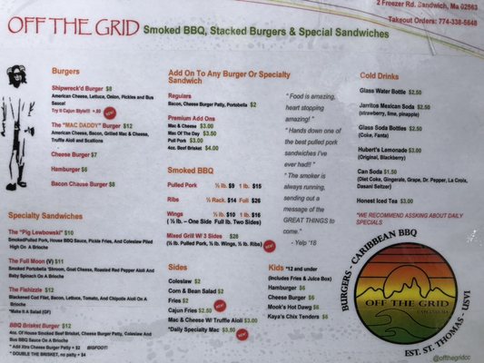 Menu photo 2 Off The Grid Sandwich, MA Menu photo 2 Off The Grid Sandwich, MA