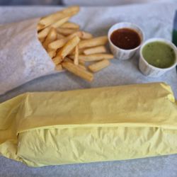 Avocado Burger - Best fries red and green sauce