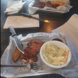 Dry chicken and wings.