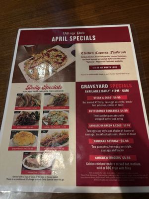 Menu photo 1 Village Pub Las Vegas, NV Menu photo 1 Village Pub Las Vegas, NV