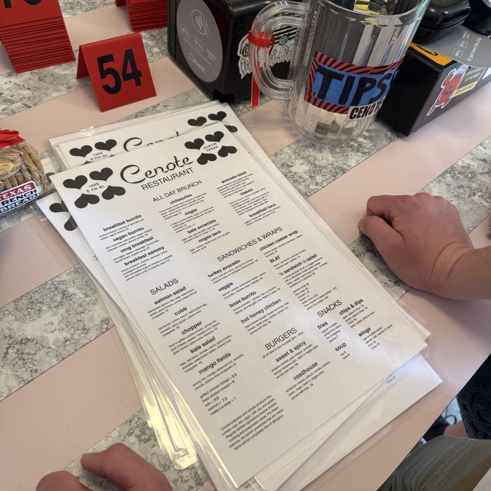 Cenote - Menu - Coffee & Tea Near Me - Austin, Texas