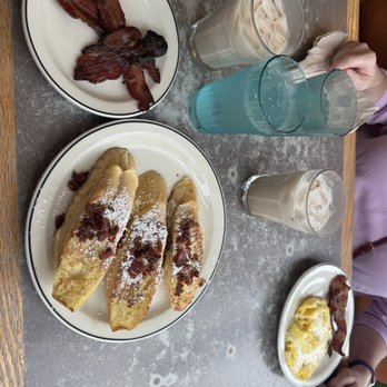 Snow City Cafe - Stuffed French toast w/ extra bacon on the side- - Breakfast & Brunch Near Me - Anchorage, Alaska
